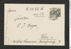 Seite 1, Eingelegter Brief, Beilage 1 zu "Tobra bei Arbing O.Ö." (NHMW-PRAE-BBB-56-Beilage-1)